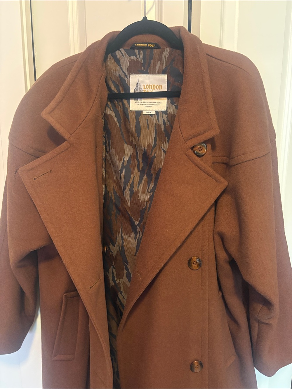 London Fog Brown Patterned Lined Coat